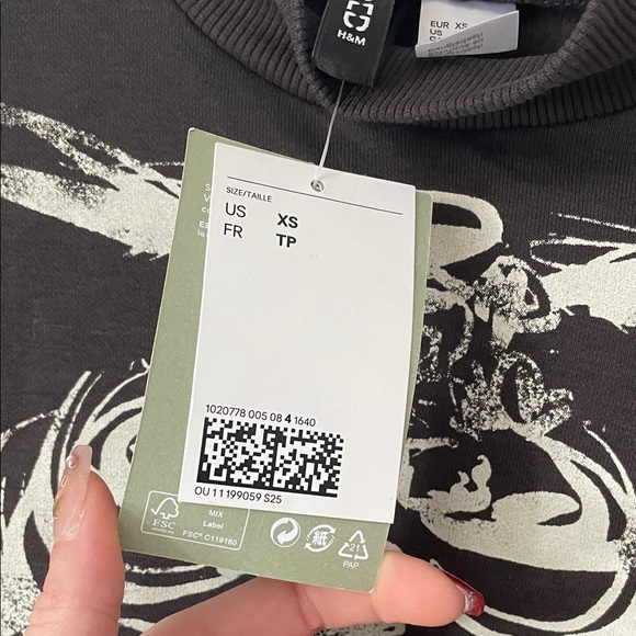 Dark Grey Skeleton Print Women's Crop Top - Picture 3 of 10